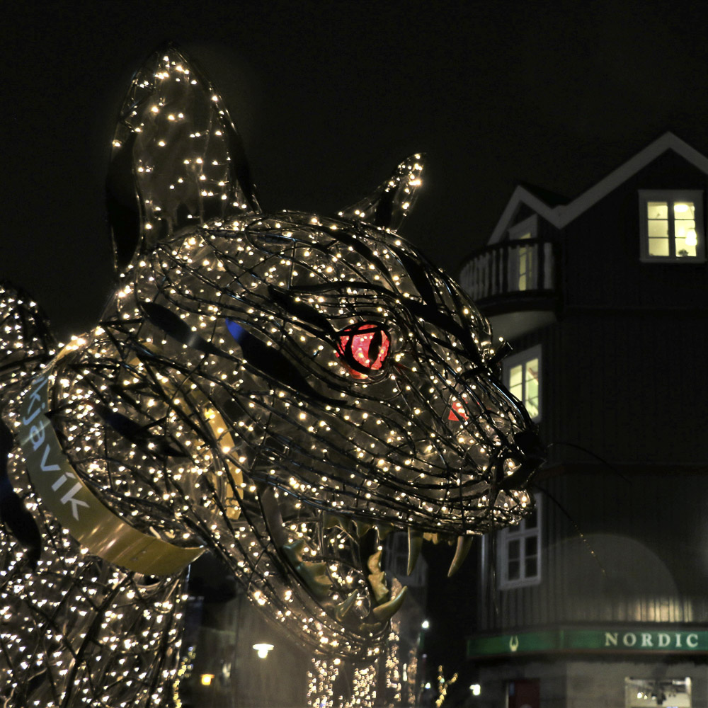 Icelandic Yule Cat statue in Reykjavik