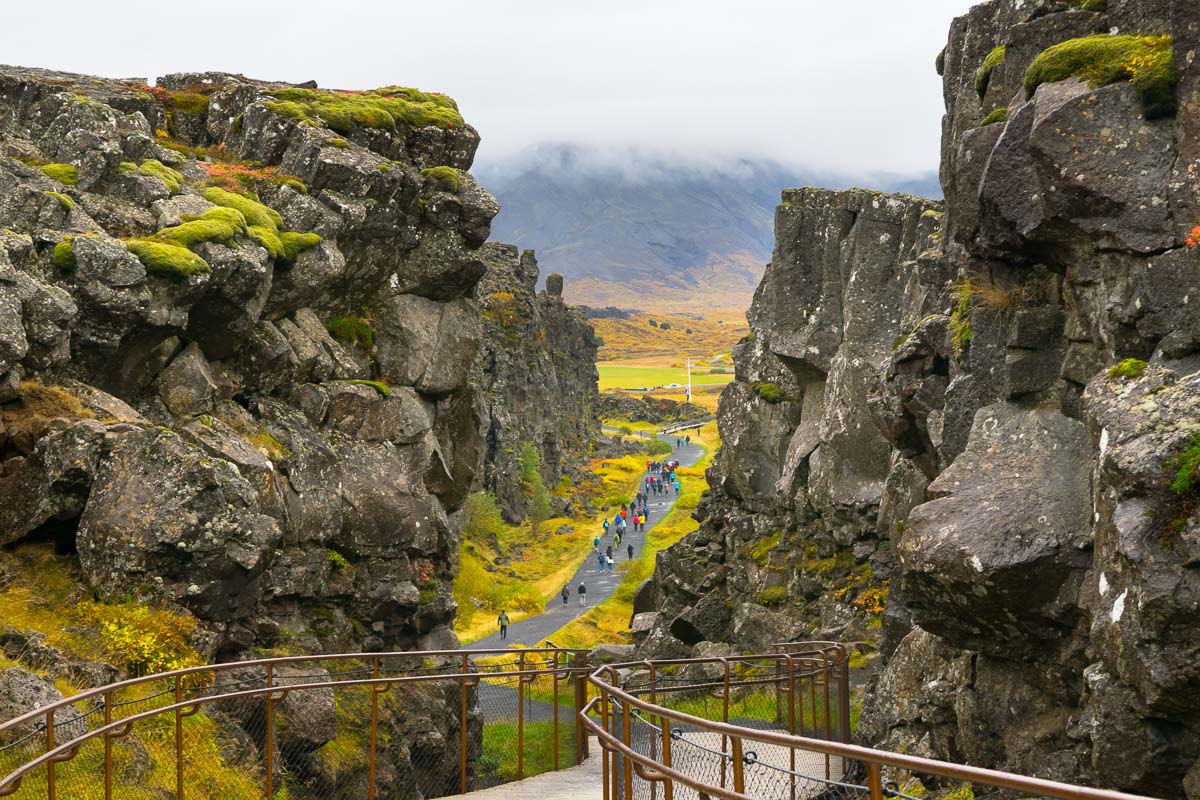 The Eurasian and North American tectonic plates Thingvellir Iceland