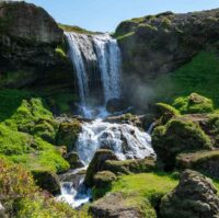 Waterfall at Berserkjahraun lava field