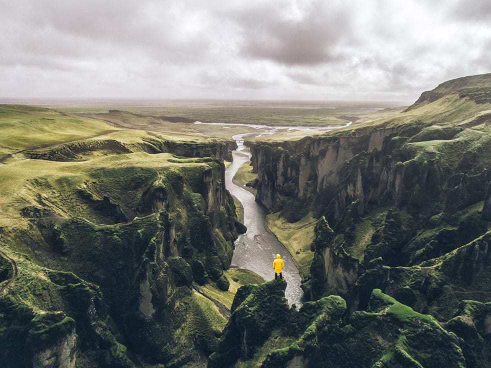 Fjaðrárgljúfur Canyon in south iceland