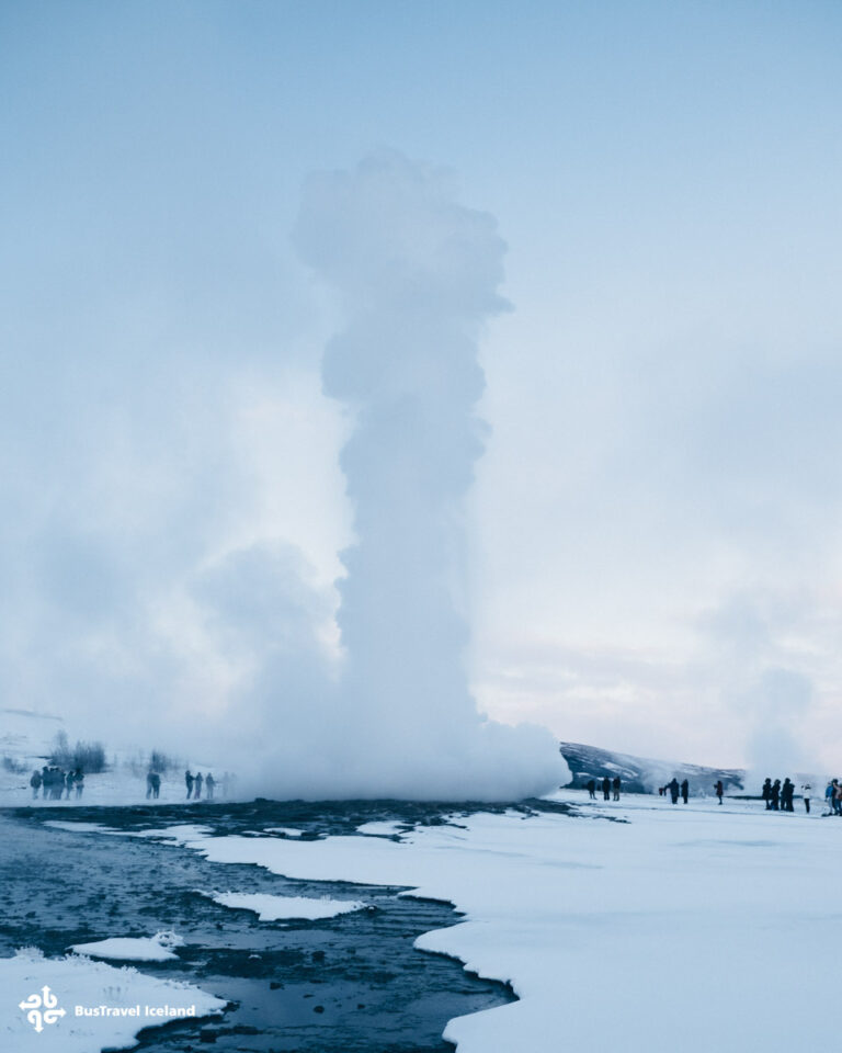 Geysir winter-8954 Geysir in winter in Golden Circle Iceland
