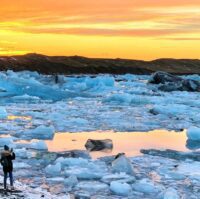 Glacier Lagoon at sunset