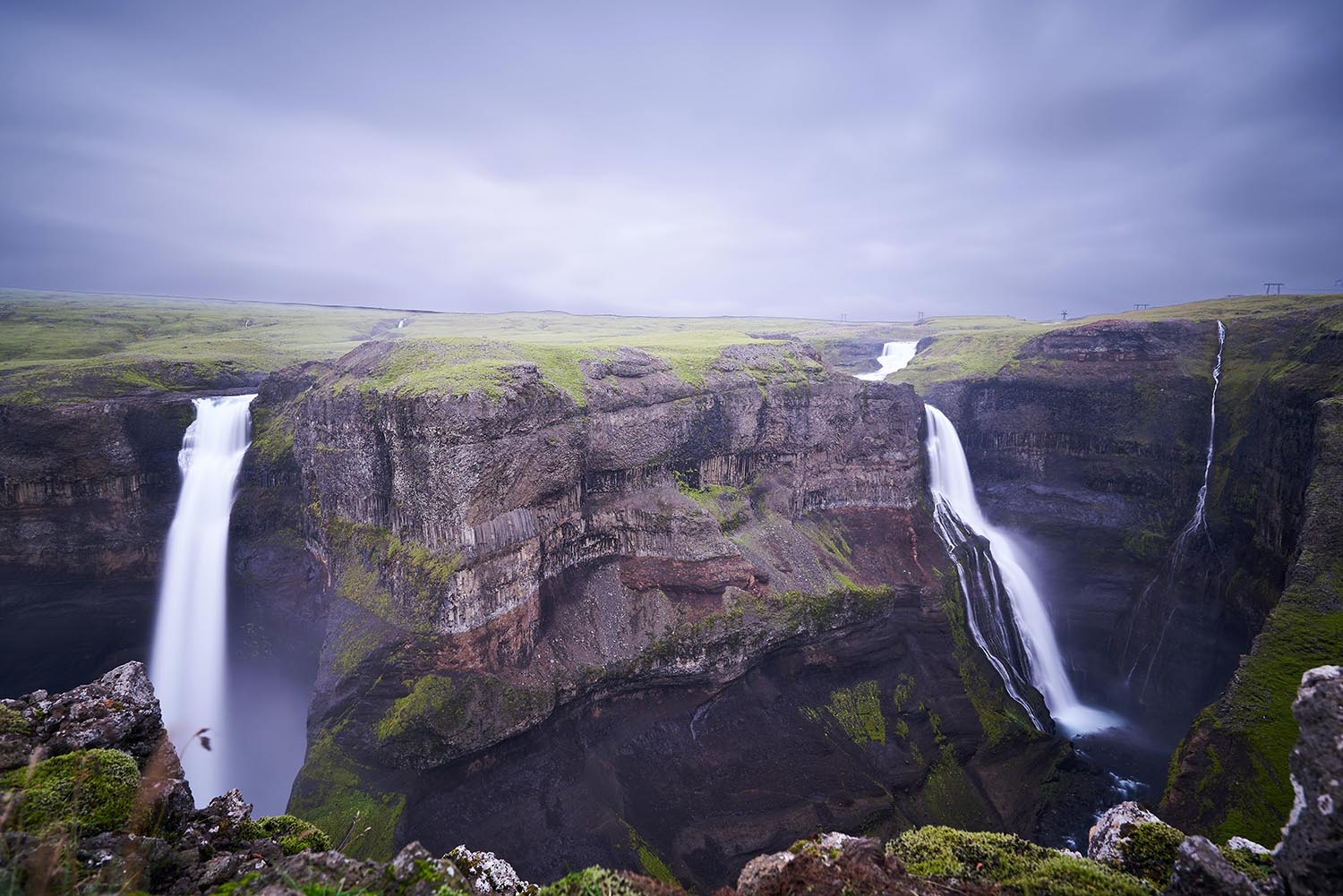 Haifoss waterfall one of the highlights in highland of Iceland