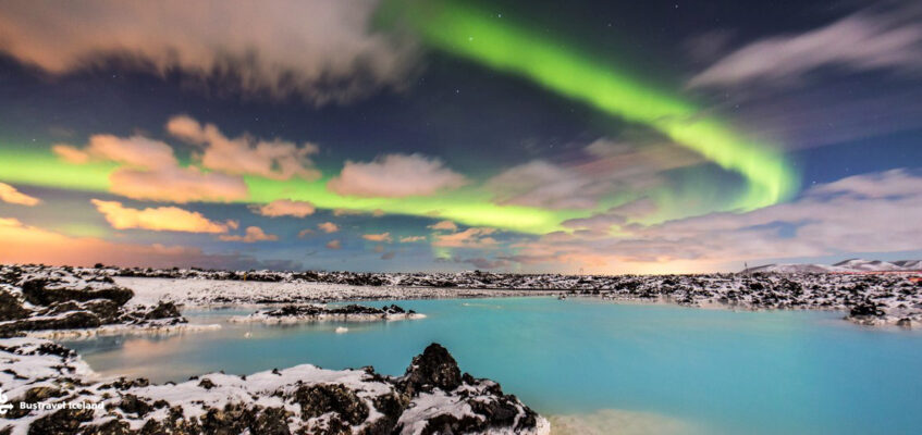 Northern Lights over the Blue Lagoon