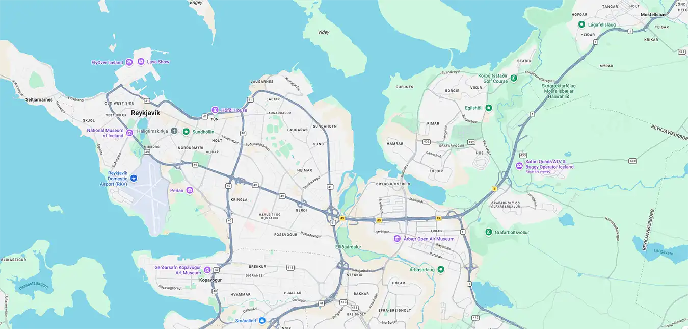Reykjavik Peak ATV Tour location map Reykjavik Peak ATV Tour location map