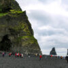 Reynisfjara black sand beach in summer
