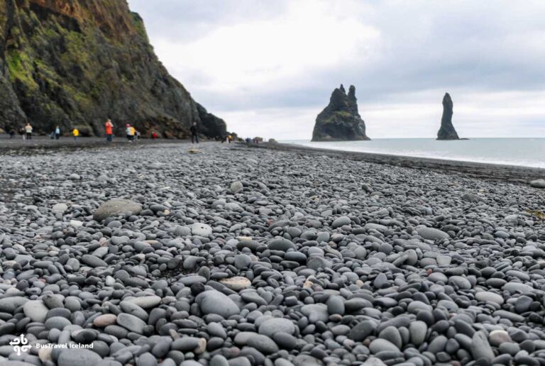 Reynisfjara black sand beach in summer