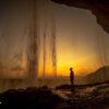 Behind Seljalandsfoss waterfall