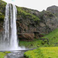 Seljalandsfoss waterfall in summer