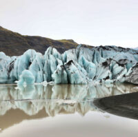 Solheimajokull reflection