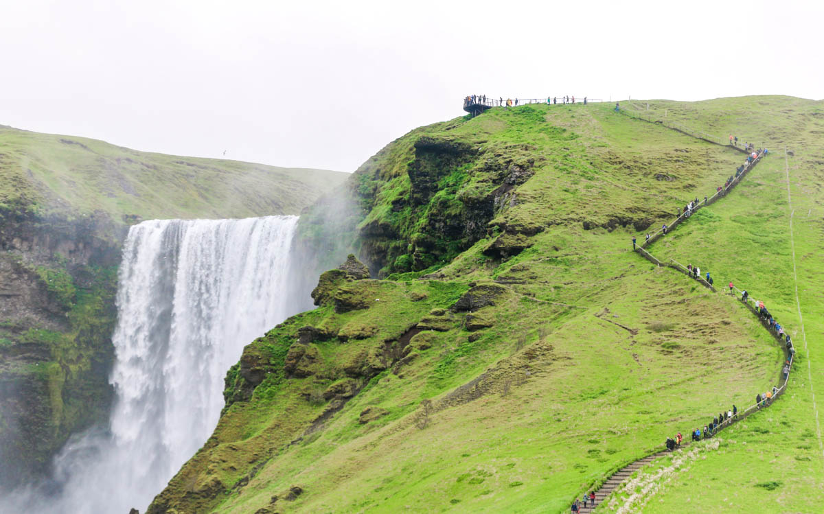 Skógafoss Waterfall stairs