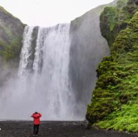 Skogafoss waterfall in summer