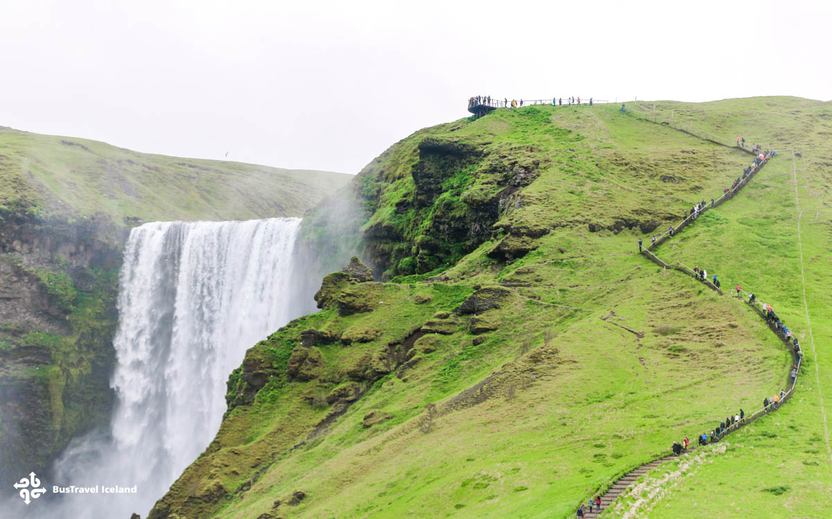 Skogafoss waterfall in summer