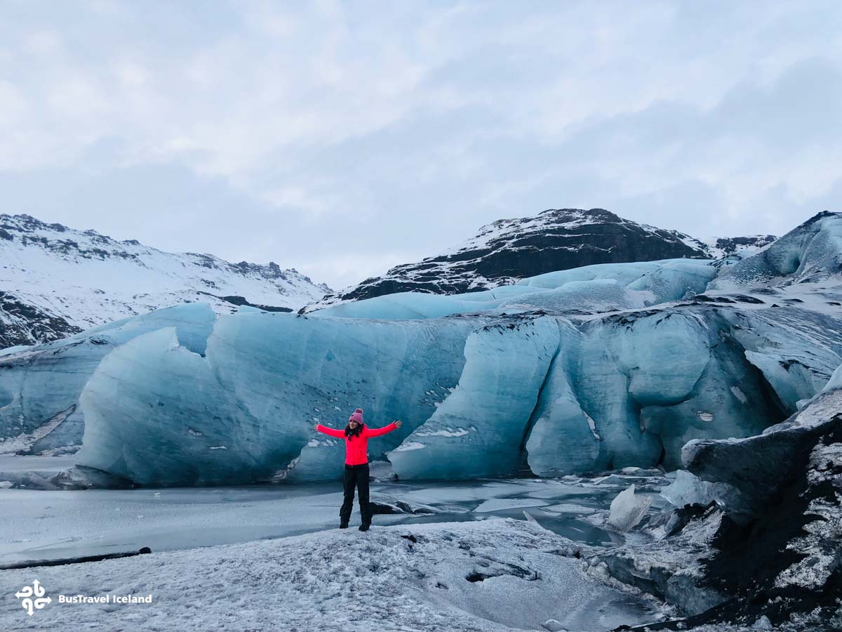 Solheimajokull glacier in winter