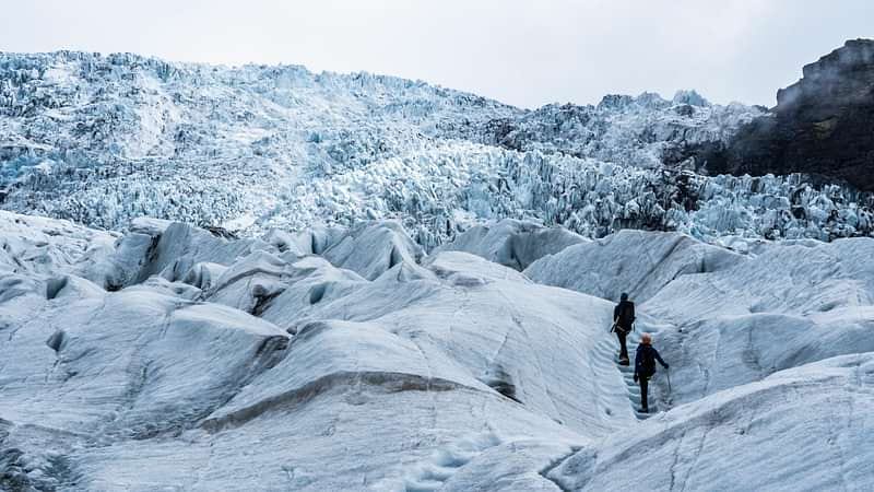 Glacier hiking tours are very popular in winter, Iceland.