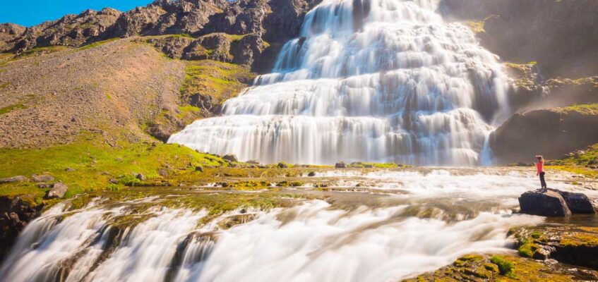 Dynjandi Waterfall in Westfjords, Iceland