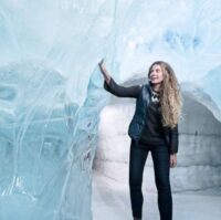 This cave was created using real glacier ice