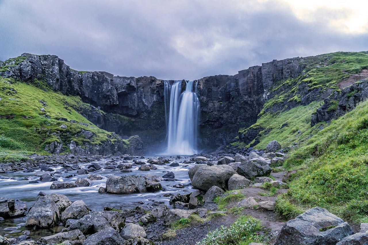 Gufufoss waterfall in East Iceland cloe to Seydisfjordur Gufufoss waterfall in East Iceland cloe to Seydisfjordur