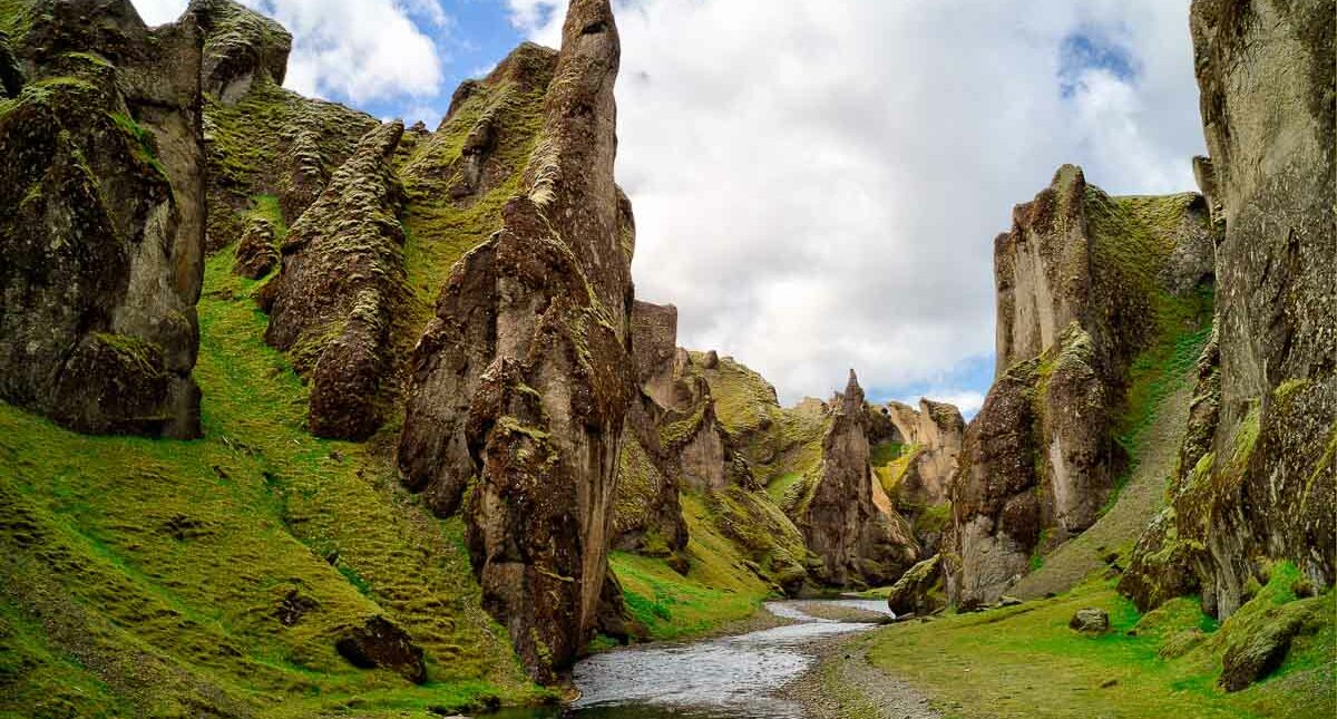 Famous Fjadrargljufur canyon in Iceland. South East of Iceland. Famous Fjadrargljufur canyon in Iceland. Top tourism destination. South East of Iceland, Europe