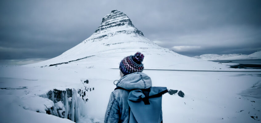 touring Kirkjufell mountain on Snaefellsnes Peninsula day tour winter iceland