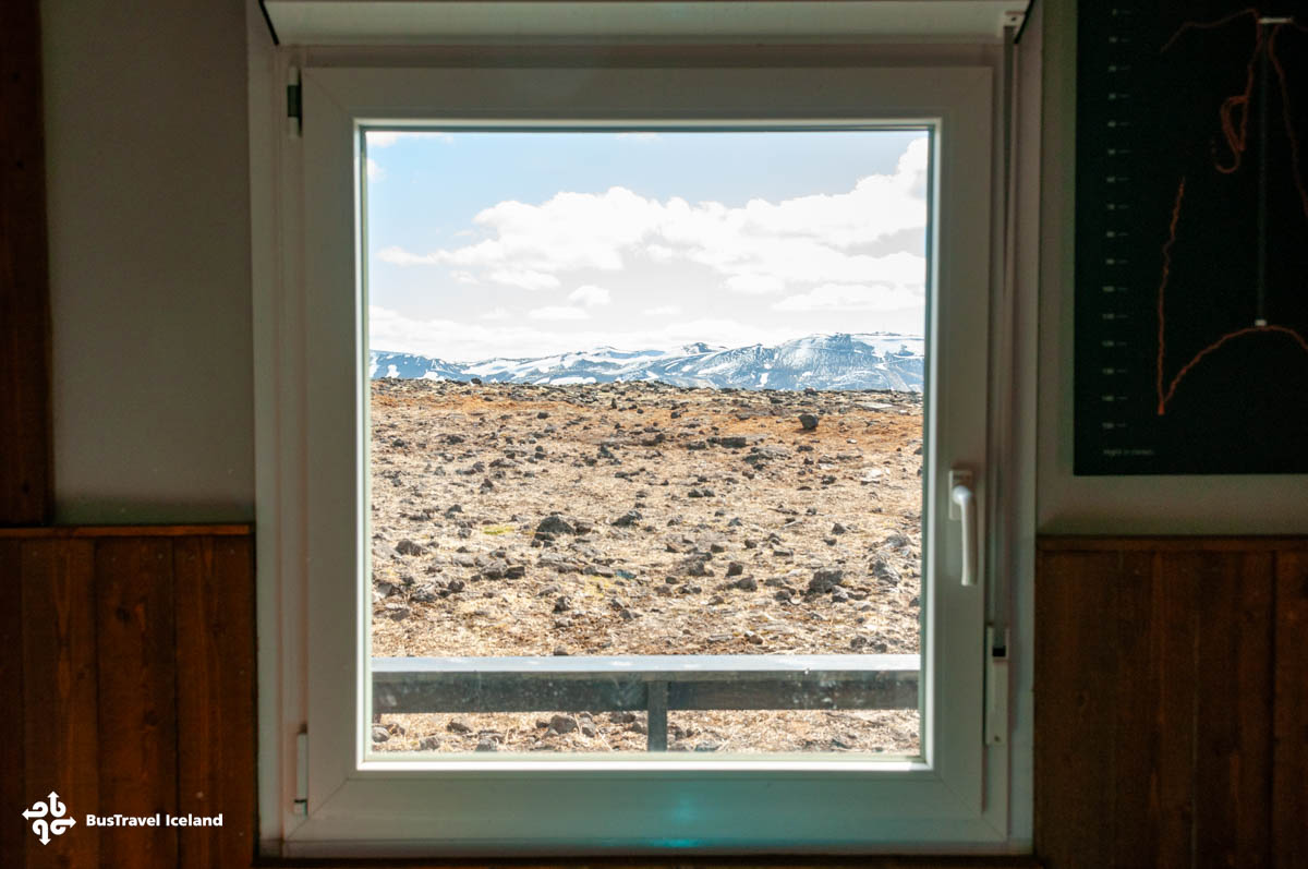 The kitchen in the cabin that you can briefly rest after your visit.