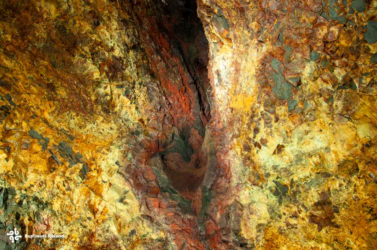 The formation inside the volcanic chamber of Thrihnukagigur.