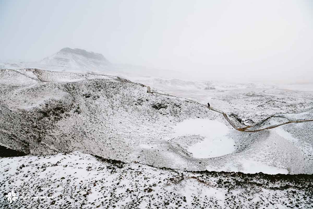 Grábrók volcanic crater in North Iceland in winter-4981 Grábrók volcanic crater in North Iceland in winter
