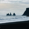 Seeing Reynisdragar sea stacks from Vik i Myrdal of South Iceland