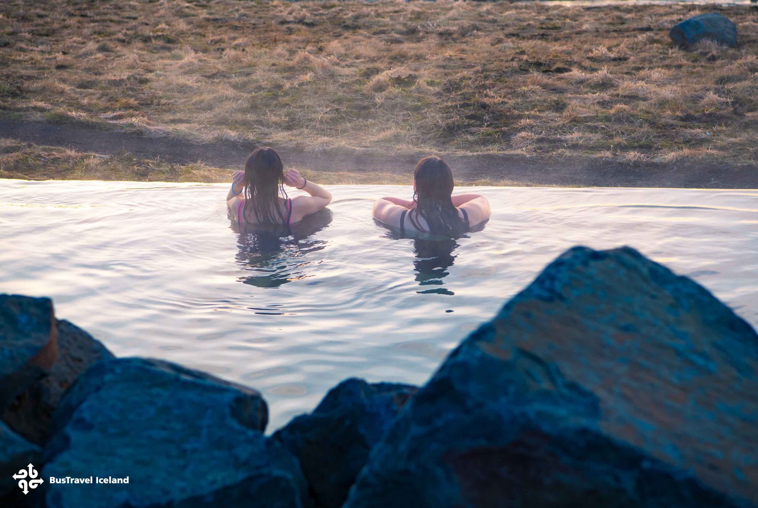 Laugaras Lagoon in Golden Circle Iceland enhanced