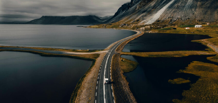 Driving on the Ring Road of Iceland