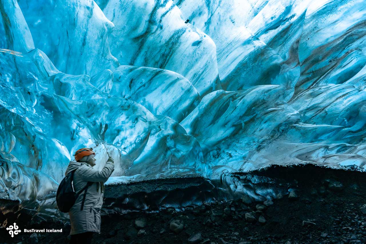 Crystal ice cave on Vatnajokull glacier - Sapphire ice cave on Vatnajokull in April 2025