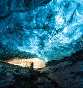 Crystal ice cave on Vatnajokull glacier - Sapphire ice cave on Vatnajokull in April 2025