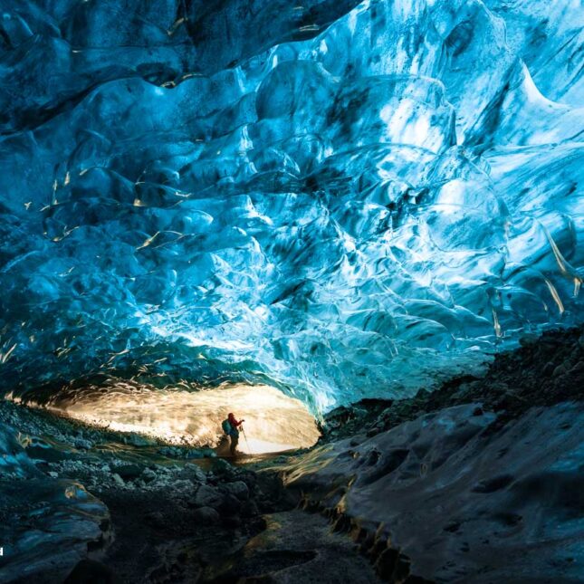 Crystal ice cave on Vatnajokull glacier - Sapphire ice cave on Vatnajokull in April 2025