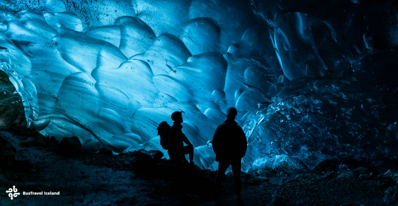 Crystal Ice Cave on Vatnajokull glacier in South Iceland - sparkle ice cave in April 2025