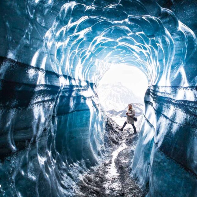 Katla Ice Cave, also named as the ice cave under the Volcano, is an amazing sight, April 2025