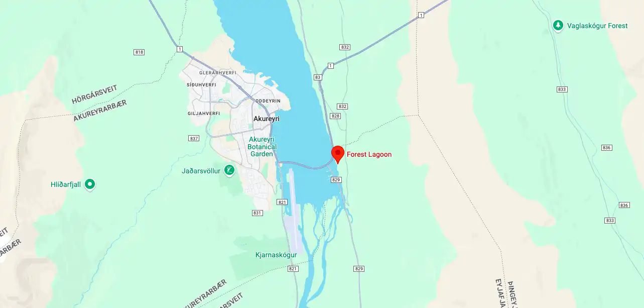 Forest Lagoon in North Iceland Admission – Location