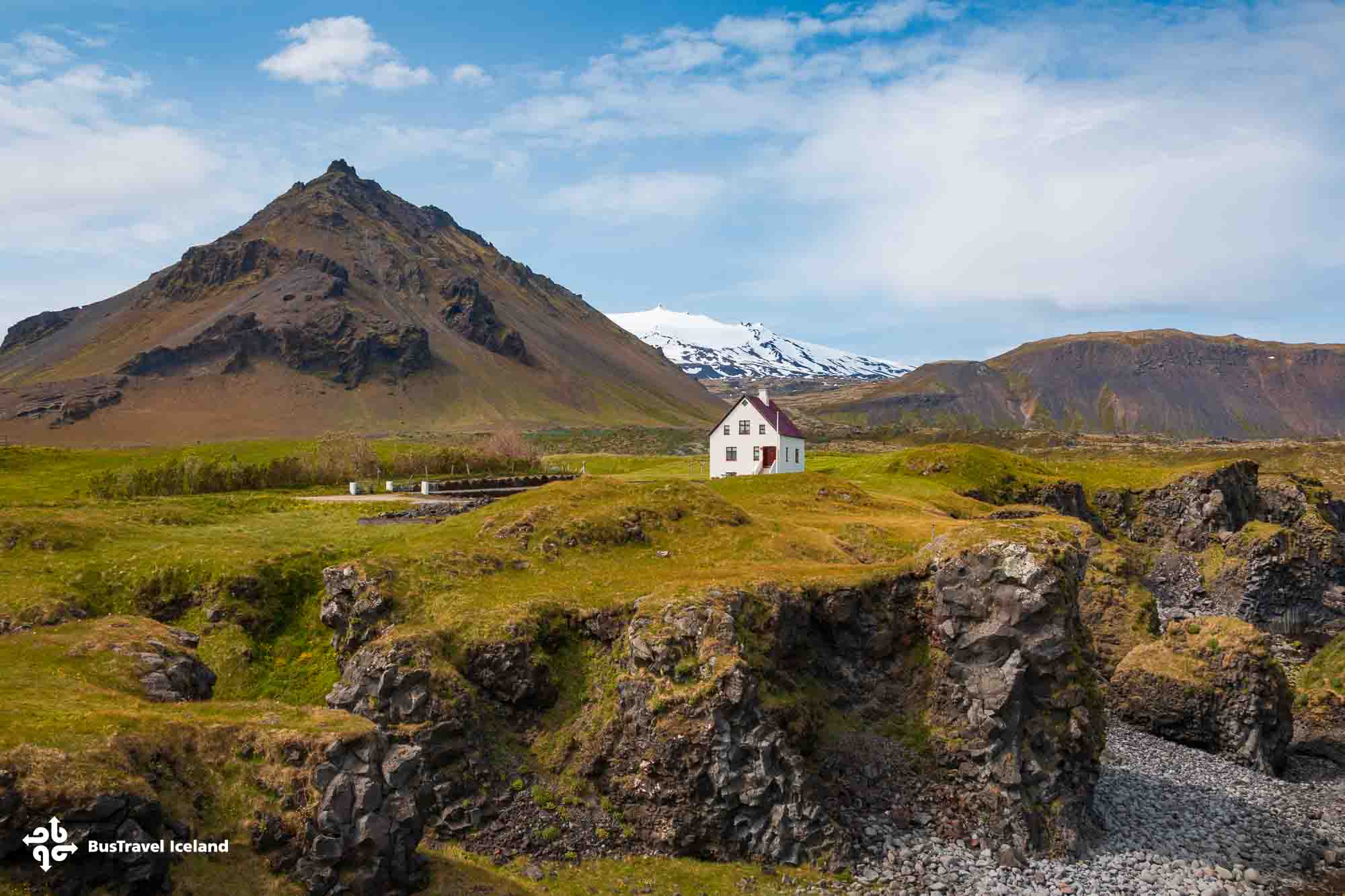 Arnarstapi fishing village and coastal line on Snaefellsnes Peninsula-43
