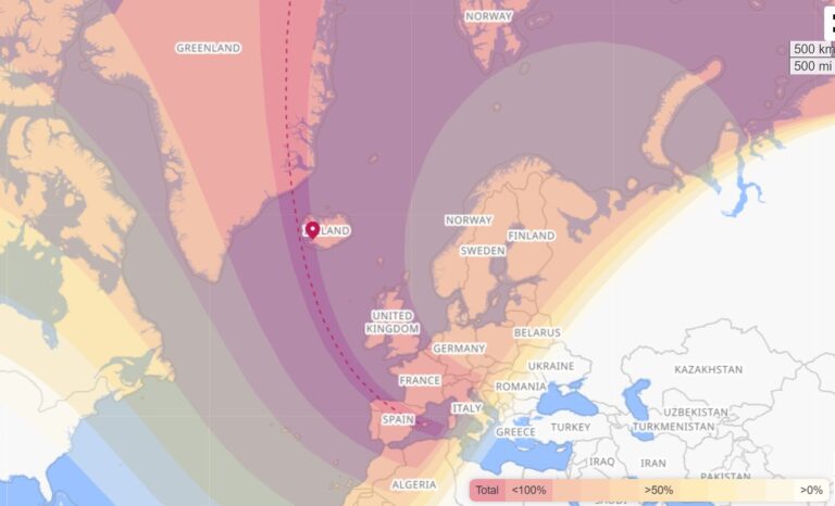 Total Solar Eclipse on 12 Aug 2026 Path Map. Source: Time and Date