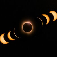 Composite image of solar eclipse phases Composite image of solar eclipse phases