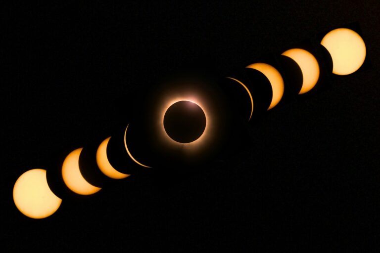Composite image of solar eclipse phases