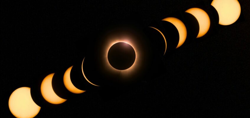 Composite image of solar eclipse phases