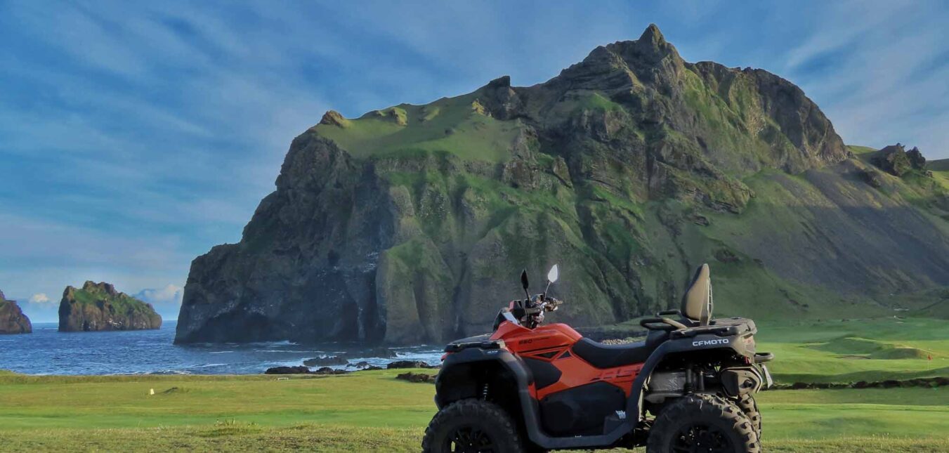 Volcano ATV from Heimaey in Westman Islands-2849 Elephant Rock in Westman Islands is a popular sight