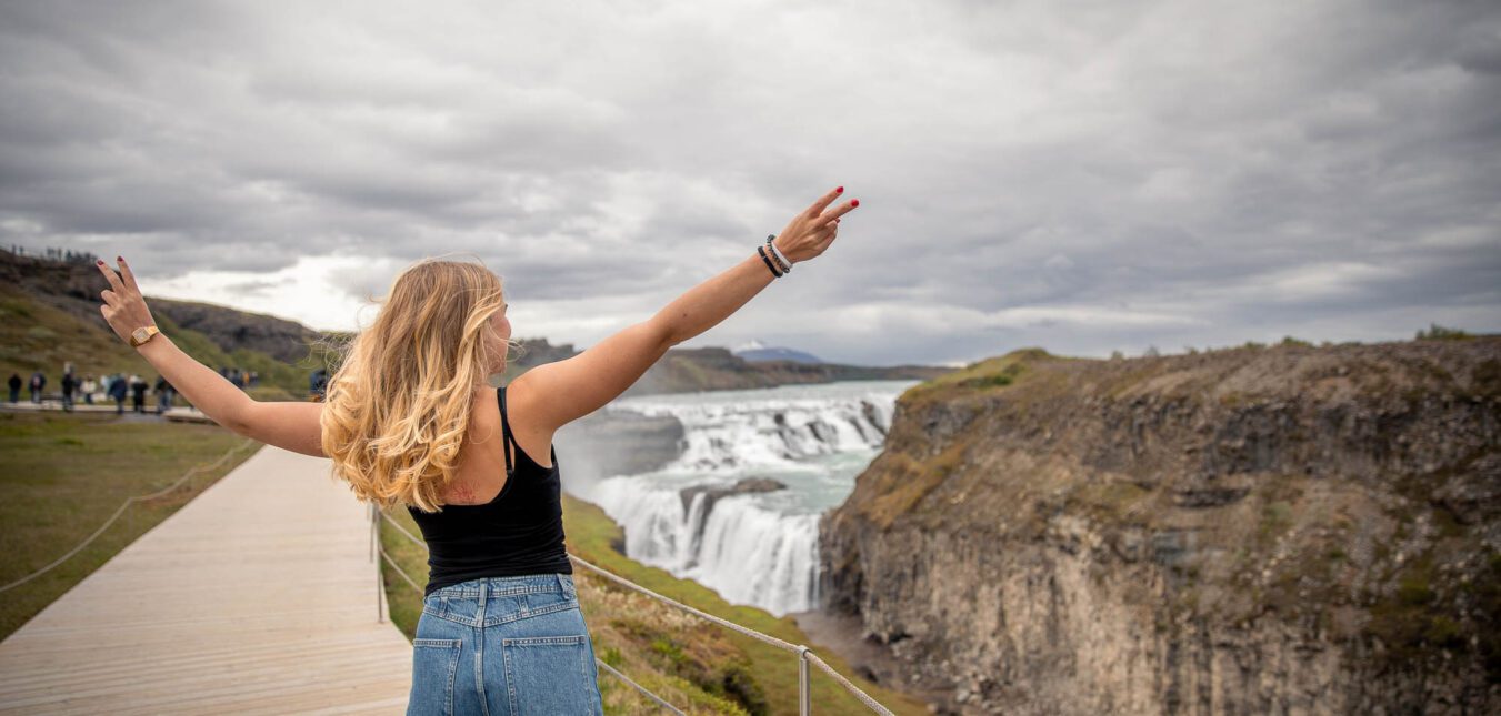 Gullfoss waterfall in Golden Circle Iceland