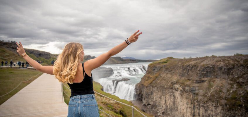 Gullfoss waterfall in Golden Circle Iceland