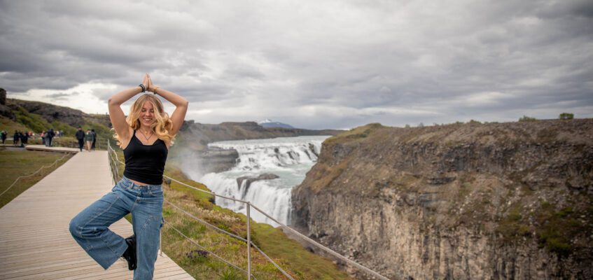 Gullfoss waterfall in Golden Circle Iceland