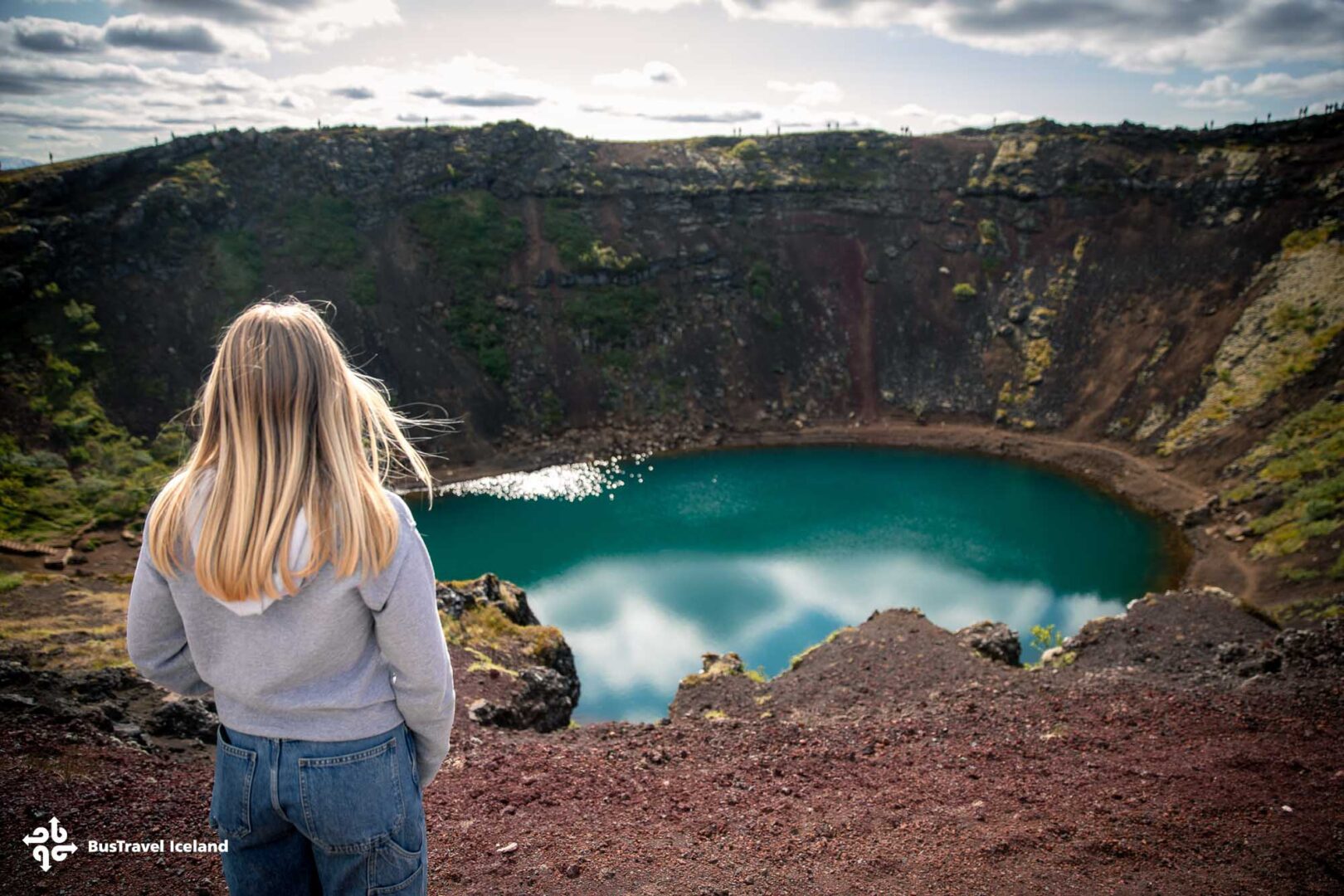 Kerid volcanic crater lake in Golden Circle Iceland