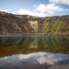 Kerid volcanic crater lake in Golden Circle Iceland