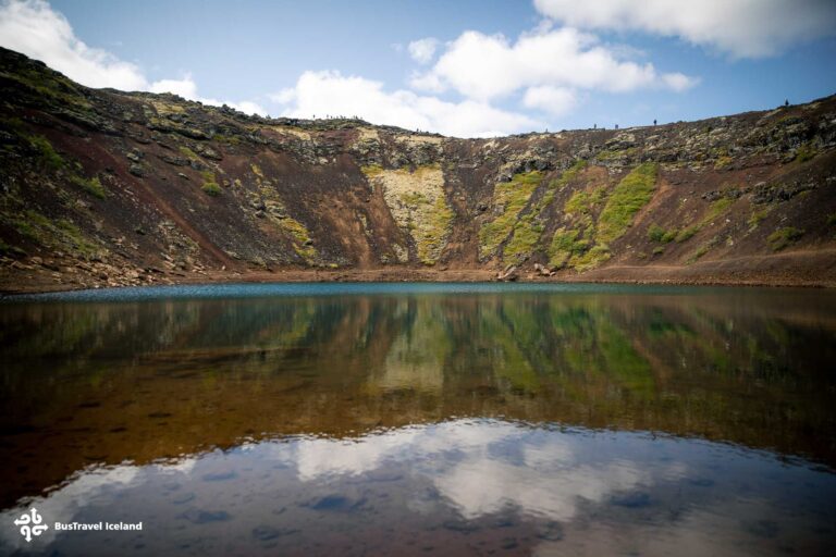 Kerid volcanic crater lake in Golden Circle Iceland