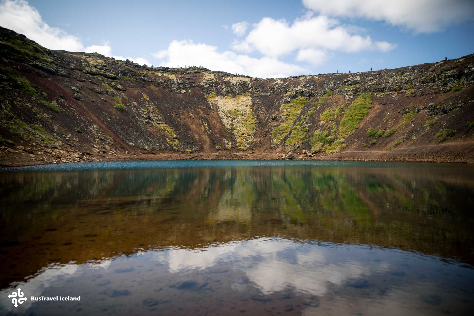 Kerid volcanic crater lake in Golden Circle Iceland