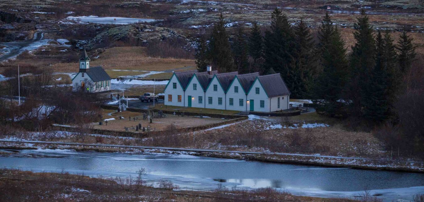 Thingvellir National Park in Golden Circle Iceland winter